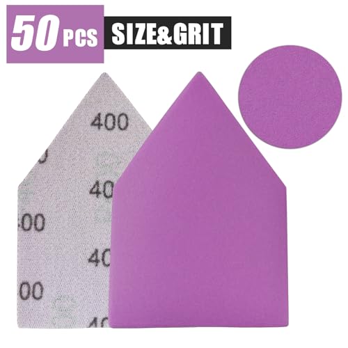 400 Grit Sandpaper, Triangle Sanding Sheets, Fits Milwaukee M12 Fuel Sander - style: 400 Grit