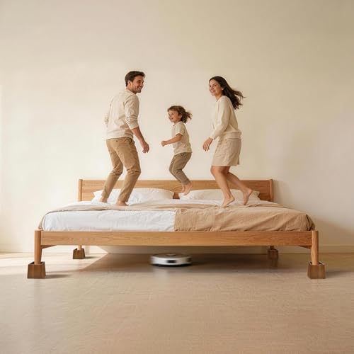 Wooden Bed Risers 4 Inch Heavy Duty, Support 2500 lbs, Retro Brown - color: Retro Brown, size: 4"H(Inner 3"H)