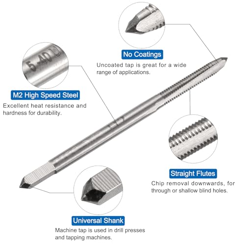 uxcell Metric Tap & Drill Bit Set, 2pcs M3 x 0.5 Straight Flute Thread Taps and 2pcs 3mm Twist Drill Bits Titanium Coated, HSS6542 Screw Tapping Threading Tools - size: M3 x 0.5 + 3mm