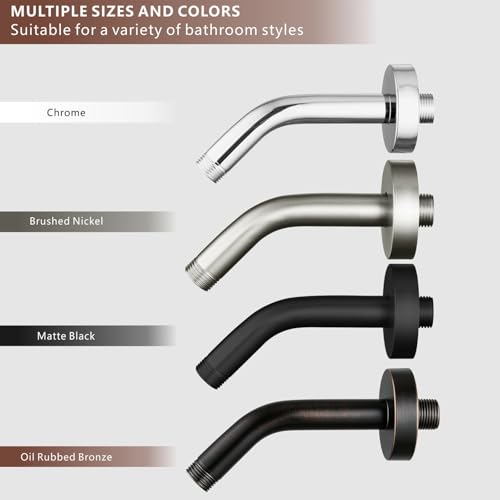 Shower Arm with Flange, 6 Inches Wall Mount Replacement Shower Head Arm For Fixed Shower Head and Handheld Showerhead, Oil Rubbed Bronze - color: Oil Rubbed Bronze, style: 6 Inch