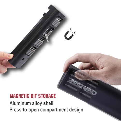 Ultra Mini Electric Precision Power Screwdriver Set Kit | Max 0.5N.m | with 20 S2 Steel Bits | 5/32'' Hex with LED Light | Magnetic Storage | Repair Tool for Electronics|Camera|Laptop (Grey)