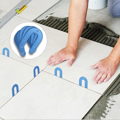 1/16 Inch Plastic Horseshoe Shims U Tile Spacers, Tile Leveling System Tile Spacers, for Tile Leveling System Floor Wall Tile Installation, 300 PCS - size: 1/16"