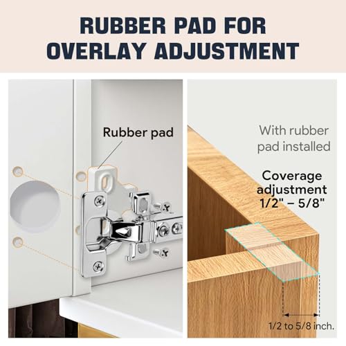 Mousike 30 Pack (15 Pair) Soft Close Cabinet Hinges, 1/2 Overlay Soft Close Hinges for Kitchen Cabinet, Stainless Steel, Built-in Damper, 100 Degree Opening Angle, 6 Way Adjustment - color: Silver, size: 30 Pack