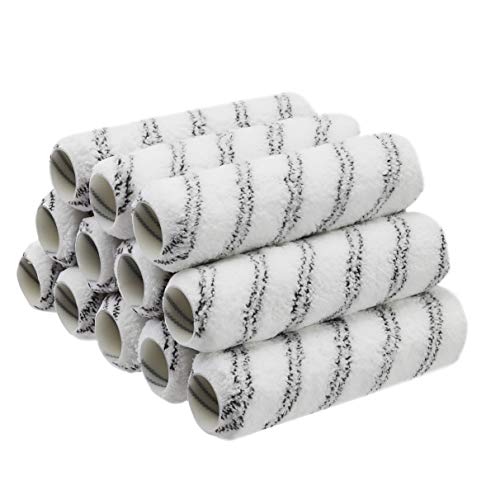 Amazon Basics Microfiber Paint Roller Covers for Painting Walls, Ceilings and House, Smooth Finish, Washable, 9" x 3/8", 12-Pack - size: 12 Pack