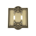 Nostalgic Warehouse Meadows Light Switch Cover Plate - color: Antique Brass, size: Double Toggle