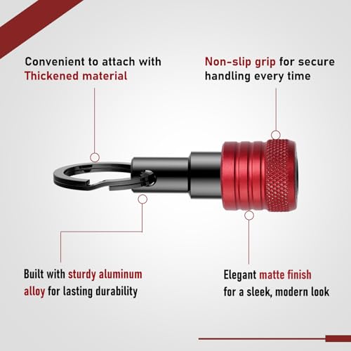 Enhanced Non-Slip Bit Holder Key Chain 6pc, Drill Bit Holder for 1/4 Inch Hex Shank Bits, Bit Holders for Impact Driver Drill Bit Extension, Screwdriver Bit Holder, Quick Change & Easy Access, Red - color: Red