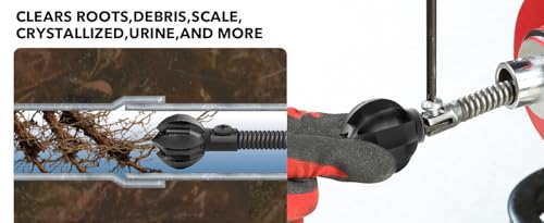 POPULO 9-in-1 Ultimate Professional Drain Snake Attachment Set: Large 6-Blade Root Cutter and 8-Piece Drill Auger attachment, for 1.5-4 Inch Pipes, Annihilates Tree Roots & Tough Clogs - style: 9 - Piece