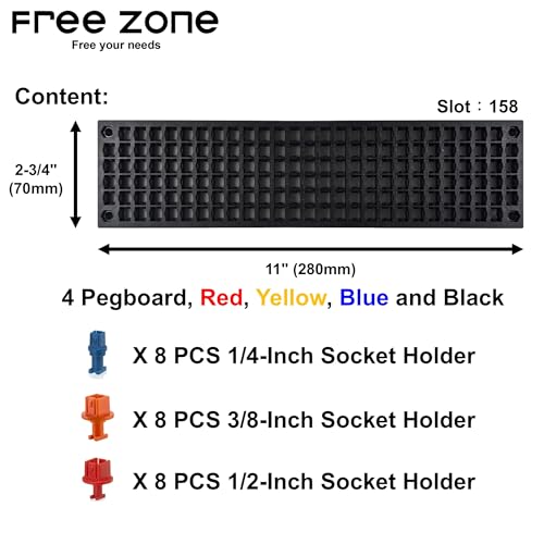 Free Zone 4 PCS Bit Organizer Set, 632-Hole 1/4" Hex Bit Toolbox Storage - color: 4 Color