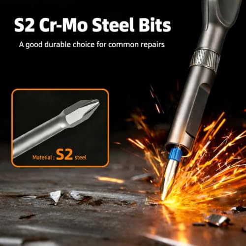 24 in 1 Magnetic Ratchet Screwdriver Set With T-Handle, Grey - color: Grey, size: 24 In 1