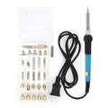Wood Burning Kit, Pyrography Pen with Adjustable Temperature for Wood Leather Burning Carving Embossing Soldering with 27 Woodburning Points Soldering Tips(Blue)