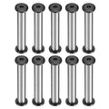 HARFINGTON 10pcs Knife Handle Screws 6 x 40mm M4 Torx Sink Head Stainless Steel Pocket Knife Pivot Pin Folding Knives Bolts Fasteners for Blade Fixing, Black/Silver - size: 6 x 40mm
