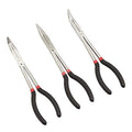 Amazon Basics Extra Long Reach Needle Nose Pliers Tool Set for Narrow Spaces, Versatile, 3-Piece, Black - size: 3 Count (Pack Of 1)