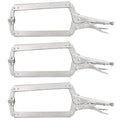 3 Pack 18 Inch C Clamp Locking Pliers,Locking C Clamp, Adjustable Nickel Plated C Pliers For Wood Working, Welding, Electrician Maintenance and more, by GENHAKON - size: 3 Pack 18 Inch