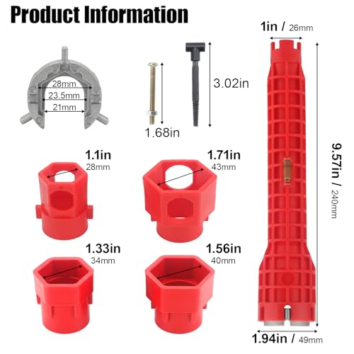 14-in-1 Multi-functional Faucet and Sink Wrench for Toilets and Kitchens