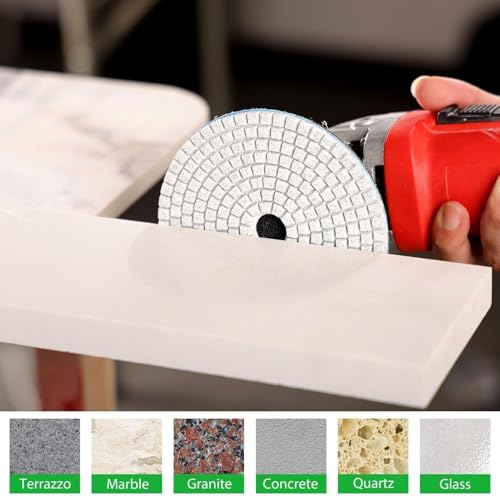 WORKEASE 4 Inch Diamond Polishing Pads Wet/Dry 12PCS, 50 Grit Diamond Sanding Pad, Granite Stone Concrete Marble Rock Countertop Quartz Polish Pad - size: 4 Inch 50 Grit