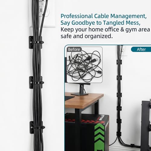 Zip Tie Mounts - SeuYeugX 100PCS Cable Self Adhesive Mounts Set for Wire Management with Stick Pads Anchors Clips Squares Holders (Black) - color: Black