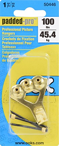 OOK Picture Hanger, 100lb Capacity, 1 Set, Brass Finish - size: 1 set, 100lb