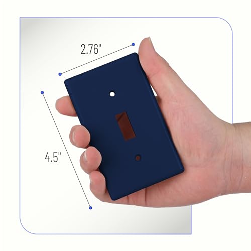 Bates- Light Switch Plates, 10 Pack, Navy Blue, Light Switch Cover Plate, Single Switch Plate Cover - color: Navy Blue, size: 10 Pack, Standard-Size