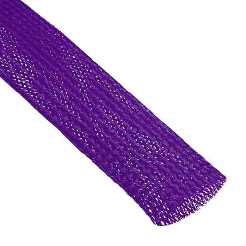 uxcell Expandable Sleeving, 1 1/4-inch 25ft Cable Sleeve, Purple - color: Purple, size: 1 1/4-inch x 25ft