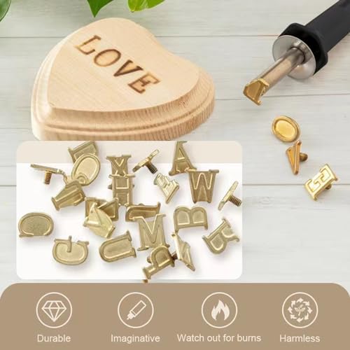 Arokimi Wood Burning Tips,Uppercase Alphabet HotStamps Set for Branding and Personalization of Wood, Leather, and Other Surfaces, Letters