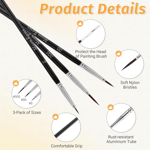 Moon Roses 30 Pcs Miniature Detail Paint Brush Set
