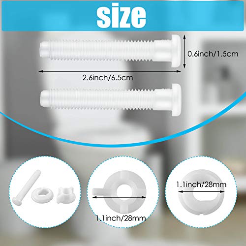 Jetec 32 Pieces Toilet Seat Screws Replacement Kit, White - color: White