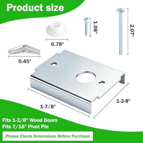 Bifold Door Repair Kit for Damaged & Stripped Wood Doors – Dual Hole Heavy Duty N7192 Brackets with Expansion & Standard Screws, Stronger Fix for 1-3/8" Doors, Fits 7/16" Pivot – 4pcs