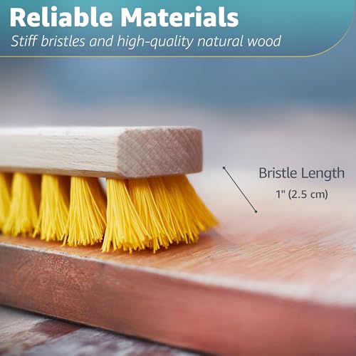 Deck Scrub Brush Head 7.87" - Heavy Duty Concrete & Wooden Deck Scrub Brush With Hard Nylon Bristles - size: 7.87"