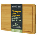 Keechee Kitchen Essentials Natural Bamboo Cutting Board XL With Durable, Knife-Friendly Surface & Deep Juice Groove – XL (18x12) – Perfect For BBQ - color: Bamboo, size: One Piece 18"