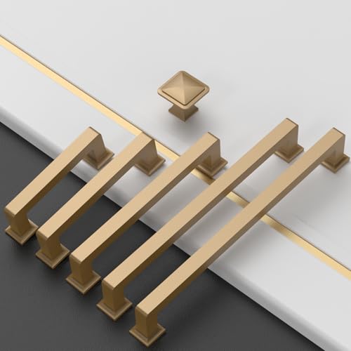 Amerdeco 10 Pack Champagne Bronze Cabinet Pulls 5 Inch(128MM) Hole Centers Kitchen Cabinet Handles Cabinet Hardware Kitchen Handles for Cabinets Cupboard Handles Drawer Pulls ZH0019 - color: Champagne Bronze, size: 5" Hole Center