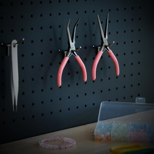 VISEMAN 6" Mini Needle Nose Pliers, 2PCS Pink Long Nose Pliers Set - style: Pink (Straight + 45-Degree Bent)