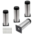 4 Pack Furniture Leg Set, 2" Dia 6" H Adjustable - size: 6 Inch
