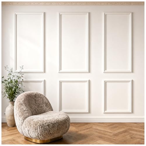 Peel and Stick Wall Molding Kit, 3 Set Pre-Cut Wainscoting Panels
