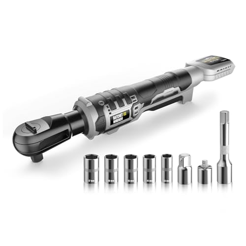 3/8" Cordless Ratchet Wrench Fit DEWALT 20V Battery, 88Ft-lbs(120N.m)500RPM - color: Gray
