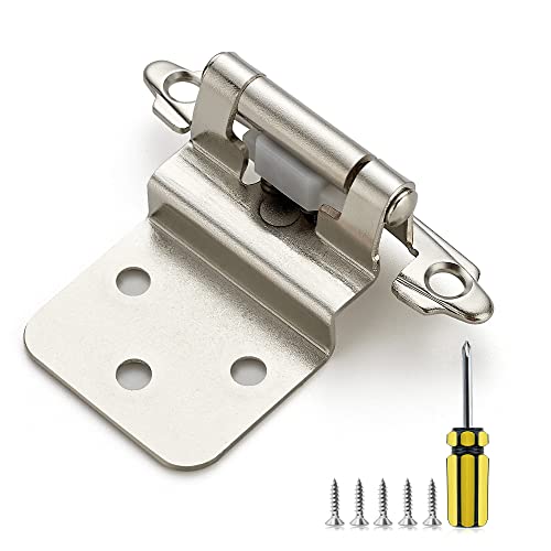 Ravinte Satin Nickel Kitchen Cabinet Hinges, 3/8" Inset, 20 Pack - size: 3/8" Inset