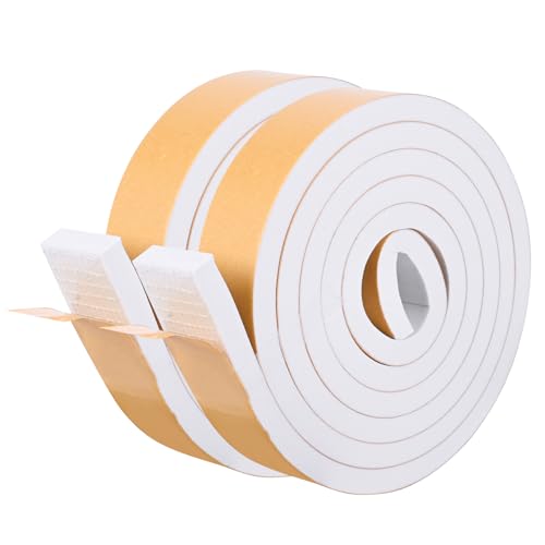 Self Adhesive Foam Tape Weatherstrip 1in x 3/8in x 20Ft High Density Foam Insulation Strips Foam Seal Weather Stripping with Strong Adhesive for Door and Window Sound Isolation Soundproofing - size: 1in x 3/8in x 20Ft