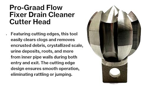 Flow Fixer Drain Cleaner Cutter Head 1.6", Ball, Slotted, for 2" - 3" Pipes - style: 1.6" (for 2" Pipes) Drain Cleaner Cutter Head
