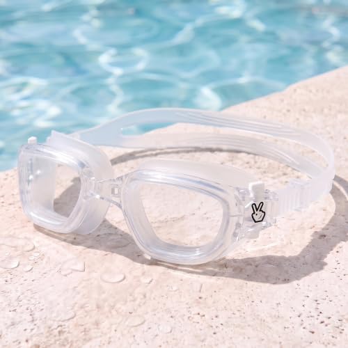 Vvinca Kids Swim Goggles, Swimming Goggles for Kids 3-14 Anti-Fog UV Protection No Leak Pool Glasses for Boys Girls - color: 02 - Transparent
