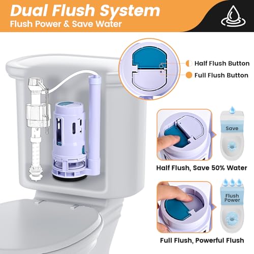 3-Inch Dual Flush Valve Replacement Kit for 2-Piece Toilets, Toilet Repair Kit Inside Tank with Push Button, Gasket & Bolts,Compatible with Glacier Bay, American Standard, and Toto - size: 3 Inch