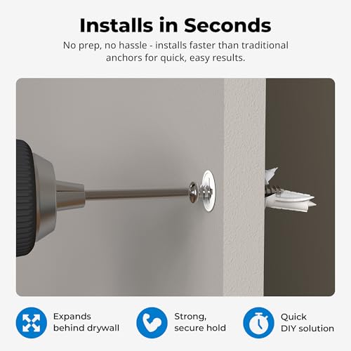 Qualihome Drywall Anchors with Screws – Self-Drilling Drywall Anchors, Anti-Spin Grip, No Pre-Drill Wall Anchor Kit, Strong & Reliable Hold, 25 Pack (50 Pieces) - style: 25 Pack (50 Pieces)
