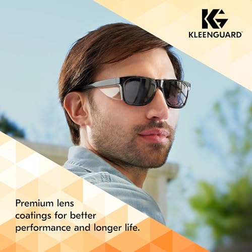 KleenGuard™ V30 Maverick™ Safety Glasses (56569), Smoke Lenses with KleenVision™ Anti-Fog coating, Black Frame, Carrying Case, Unisex Sunglasses for Men and Women - color: Black Frame/Smoke Lenses