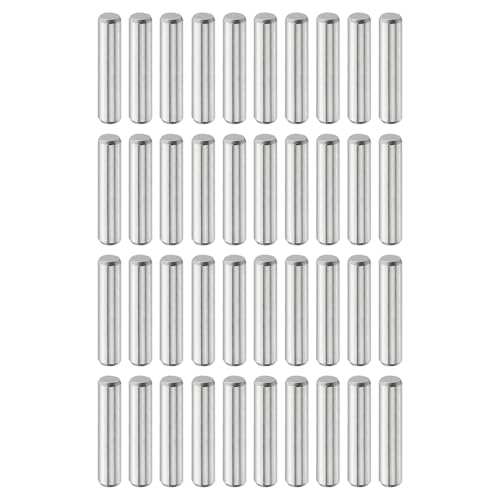 uxcell 40 Pcs 3 mm x 14 mm Dowel Pins, 316L Stainless Steel Cylindrical Dowel Pins Shelf Support Peg Pin Rod Fasten Elements Metal Shelf Pegs Silver Tone - size: 3 mm x 14 mm