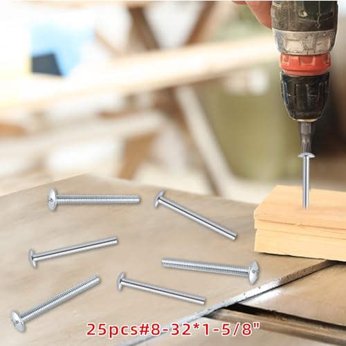 Machine Screws - 8-32 x1-5/8 M4x41（25pcs）, Perfect Fit for Knob and Pull Installation, Machine Thread Screws for Drawers & Doors - size: 8-32 x 1-5/8"