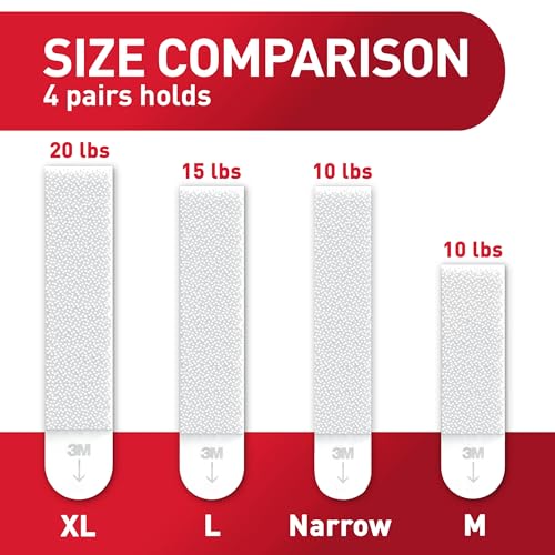 Command 10 lb Narrow 12 Pairs Picture Hanging Strips (24 Strips), Damage-Free Hangers for Picture Frames, No Tools Required, Great for Home Room Wall Decor, White Adhesive