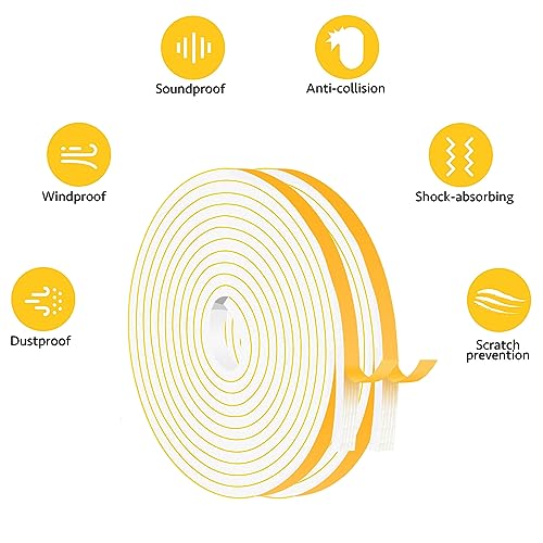 Weather Stripping, Foam Tape, 52Ft Bulk Pack, Whole House Sealing - color: White, size: 1/2 In x 1/4 In x 52Ft