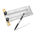 POWERTEC 6'' Precision Marking T-Square, T Rule w/Pencil for Measuring, Scribing, Setting Up Bits Height, Stainless Steel Woodworking & Crafting Marking Tools for Drill Press, Table Saw 80027 - style: 6" T Square