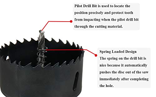 Hole Saw Drilling Cutter Tool for Wood Material 80mm/3.15" Cutting Dia - color: black, size: 3-5/32"