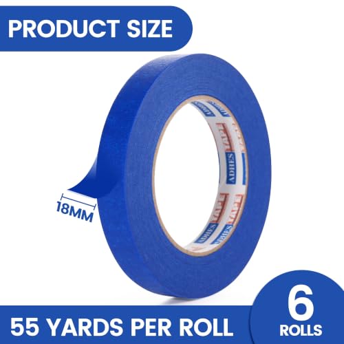ADHES Blue Masking Tape Painter Tape 0.7inch 14Day UV-Anti - size: 18mm x 50m