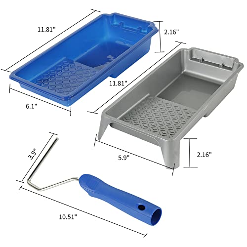 Mister Rui 4 Inch Paint Roller Tray - 22 Pack with Liners, Disposable Liners, Thickened Plastic