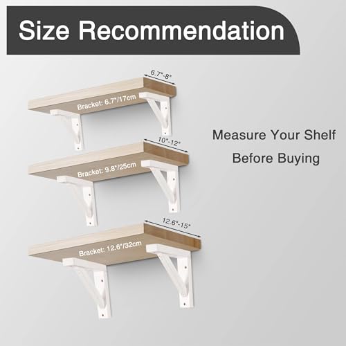 OVOV 2 Pack Wall Mount Wooden Shelf Brackets Triangle 7 Inch White - color: White, size: 7 Inch
